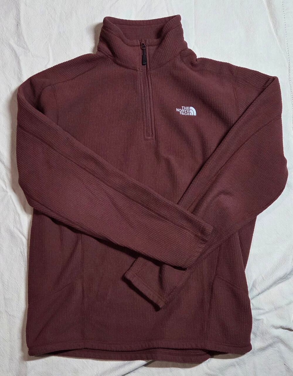 The North Face Men's Textured Cap Rock 1/4 Zip Fleece Pullover Burgundy Large